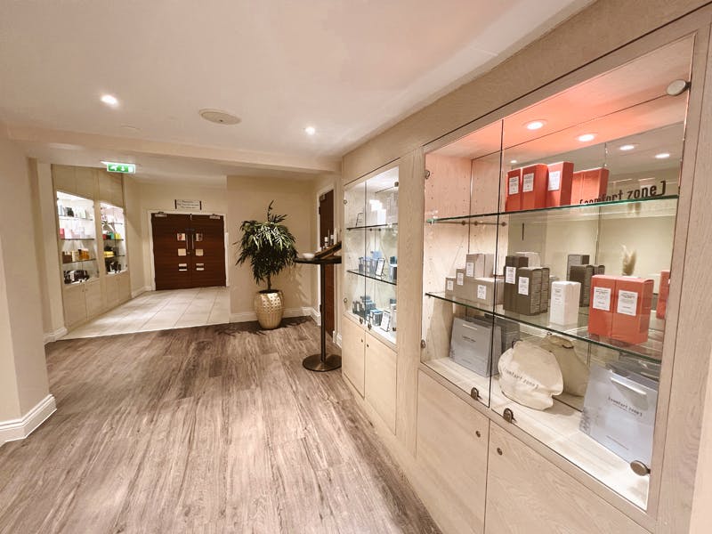 Chakra Spa at Crowne Plaza Felbridge Gatwick Products Cabinet